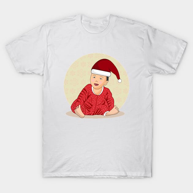 Cute baby wearing Santa claus clothes T-Shirt by SNstore